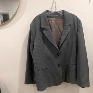 Oversize 80s vintage pinstripe Sears blazer